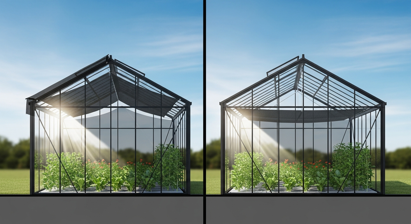 Best placement for greenhouse shade cloth: Inside or outside?