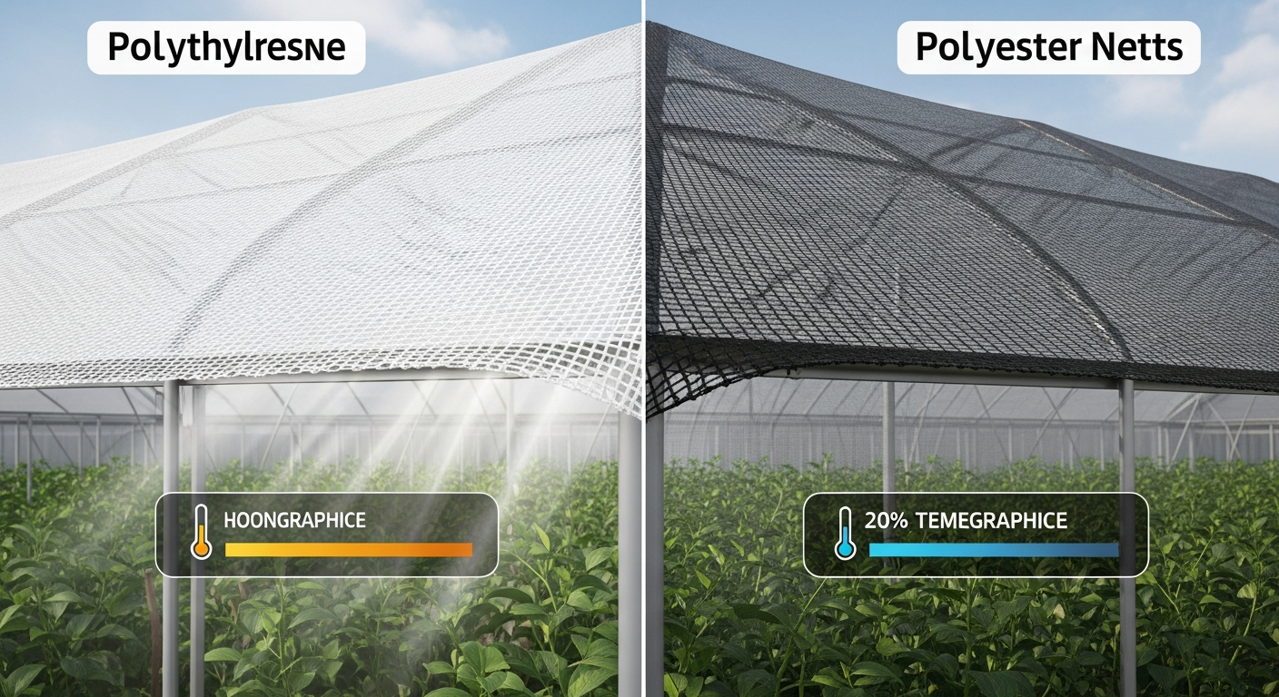 Comparing polyethylene vs. polyester greenhouse shade netting,
