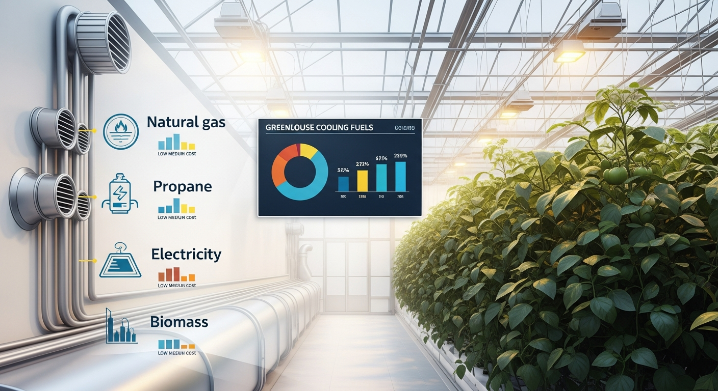 Comparing the cost of different greenhouse cooling fuels