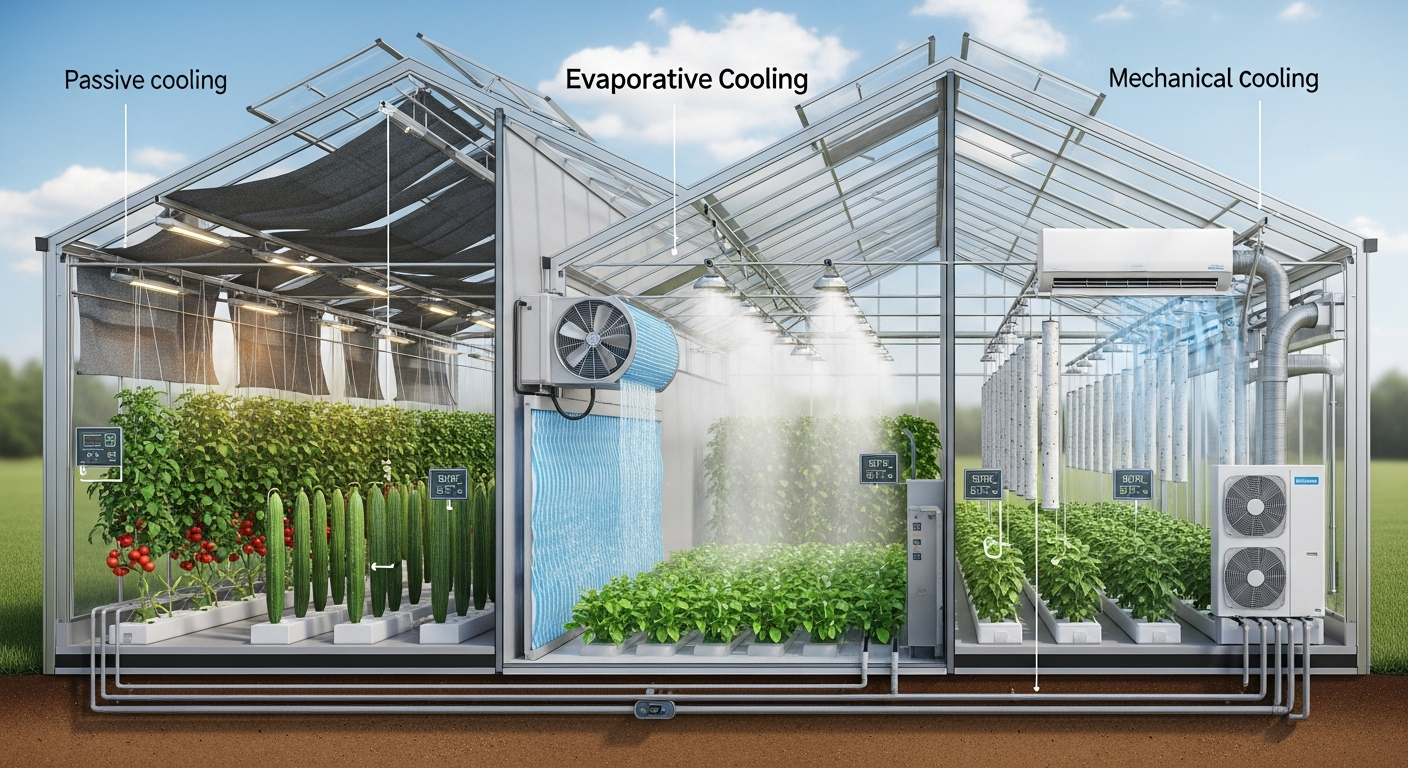 Energy consumption of different greenhouse cooling methods