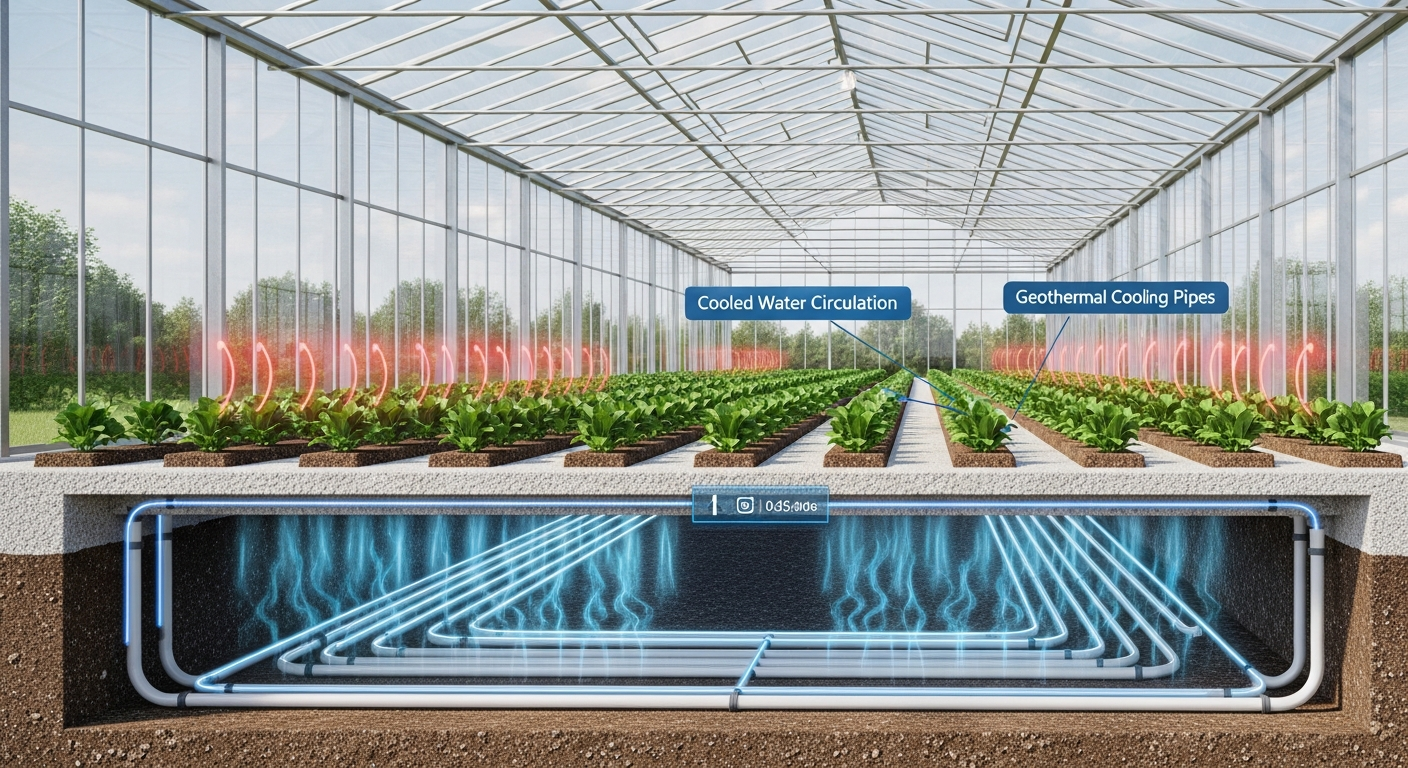 How to cool a greenhouse floor to reduce ambient heat