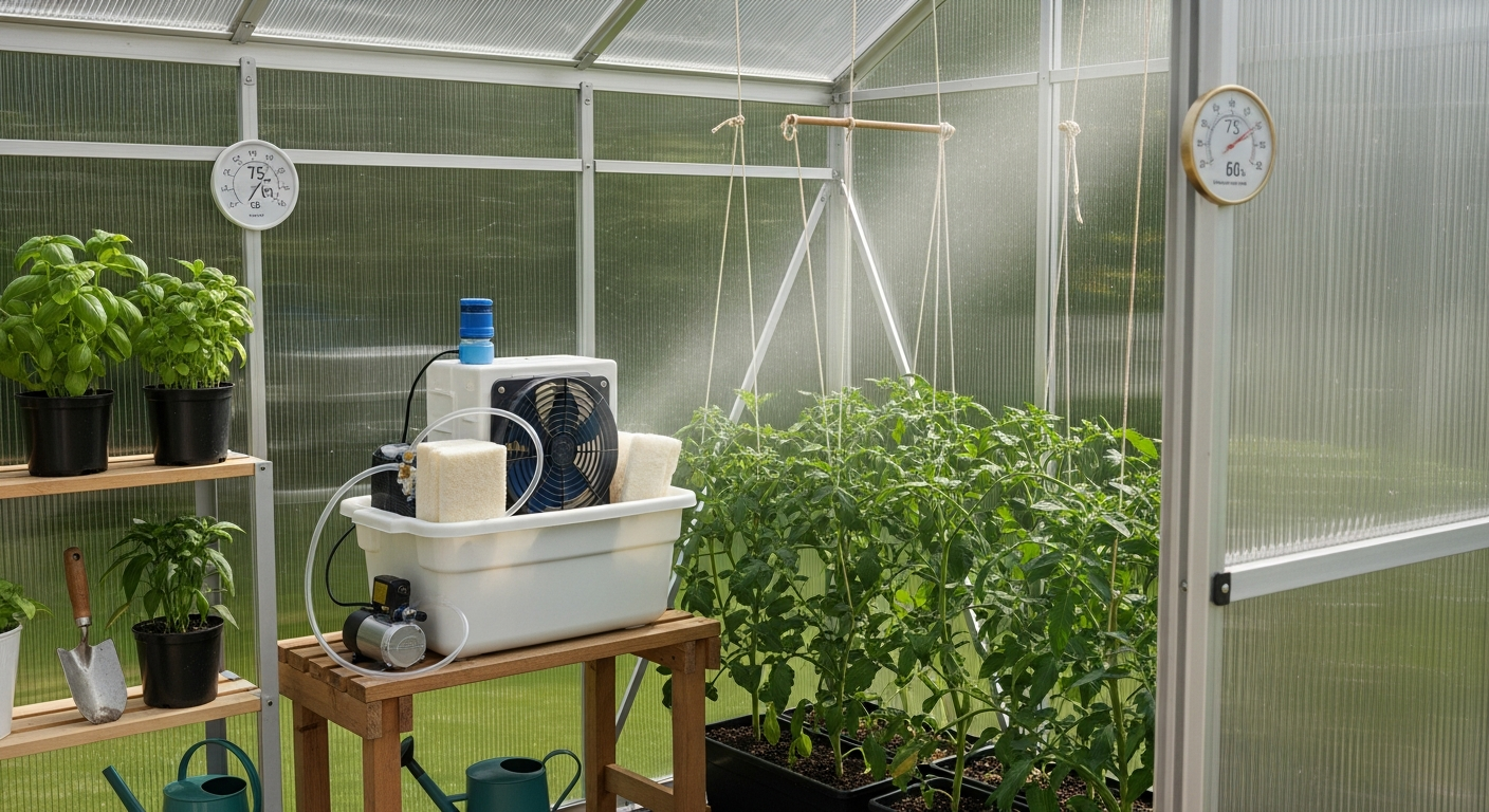 How to create a DIY swamp cooler for a hobby greenhouse