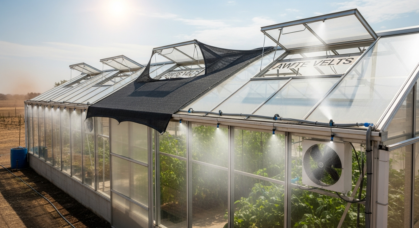 How to lower greenhouse temperature in high summer heat