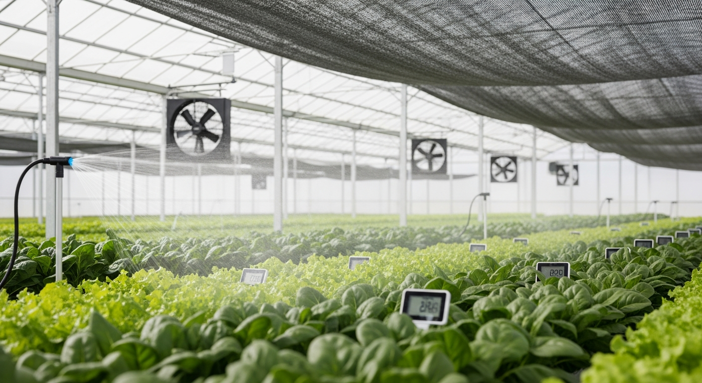 How to prevent heat stress in greenhouse leafy greens