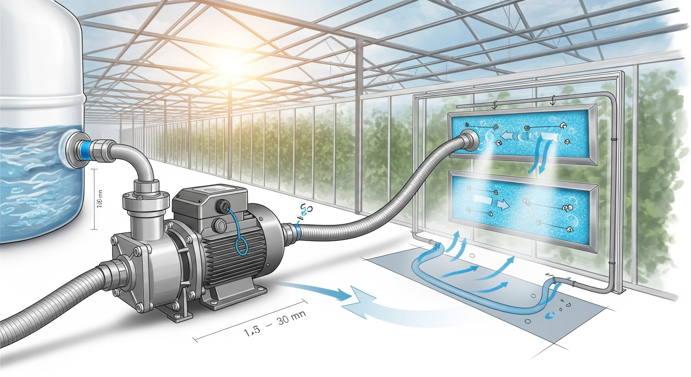 How to size a water pump for your greenhouse cooling system