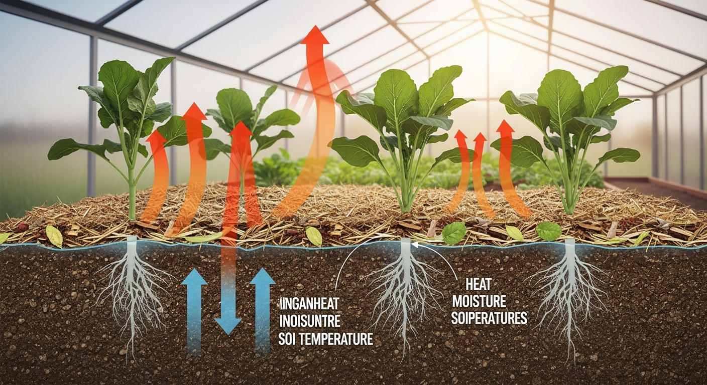 How to use mulch to keep root zones cool in hot greenhouses