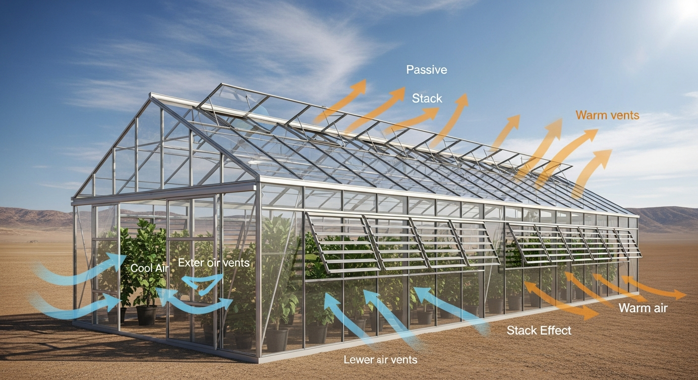 How to use passive vents to lower greenhouse temperatures