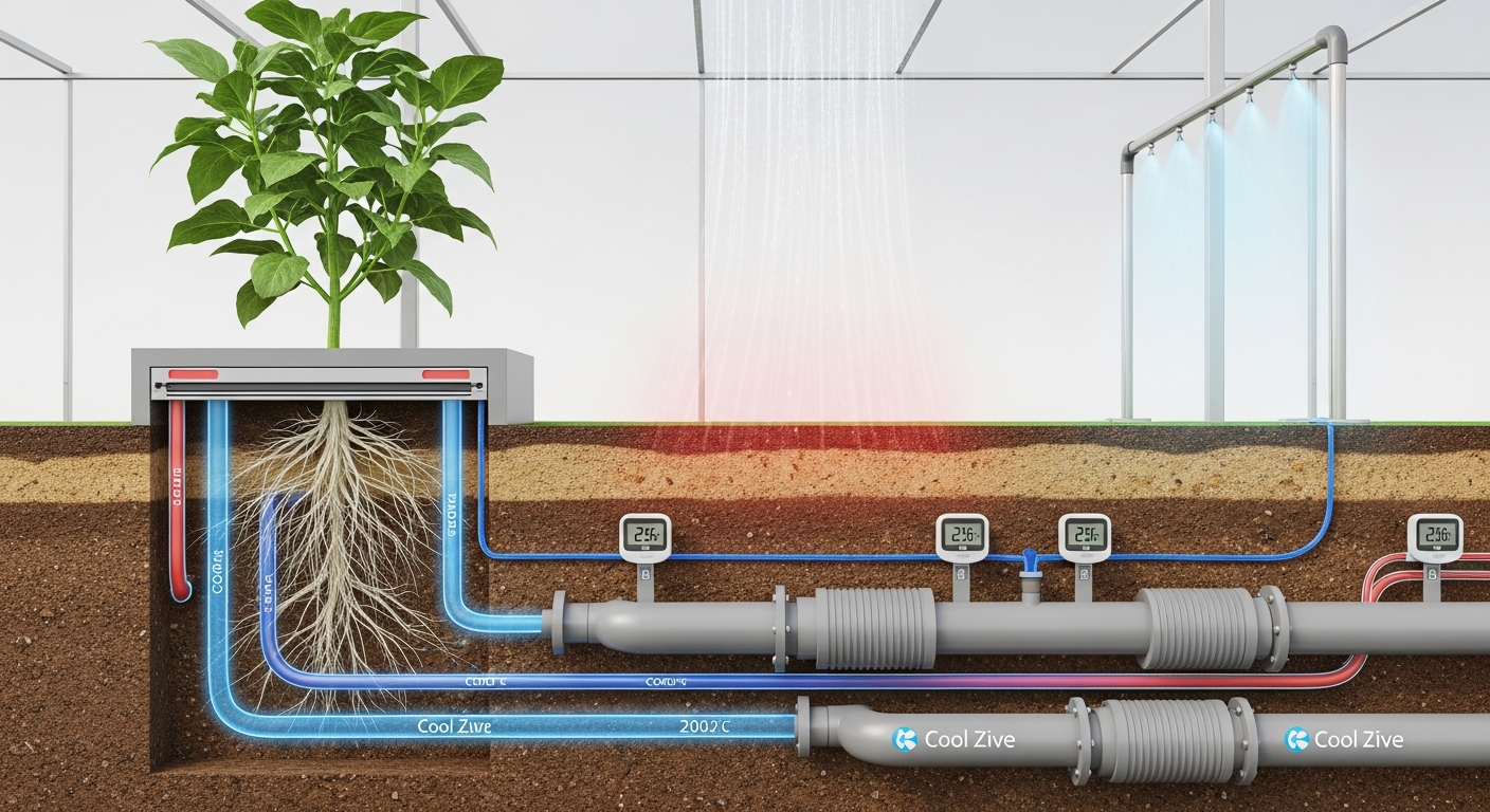 Maintaining optimal root zone temperature in hot climates