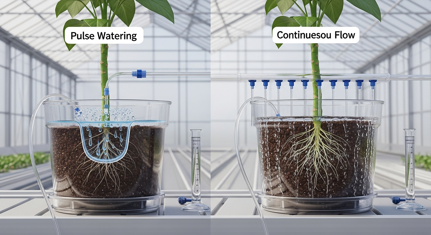 Pulse Watering vs. Continuous Flow: Impact on Substrate Saturation