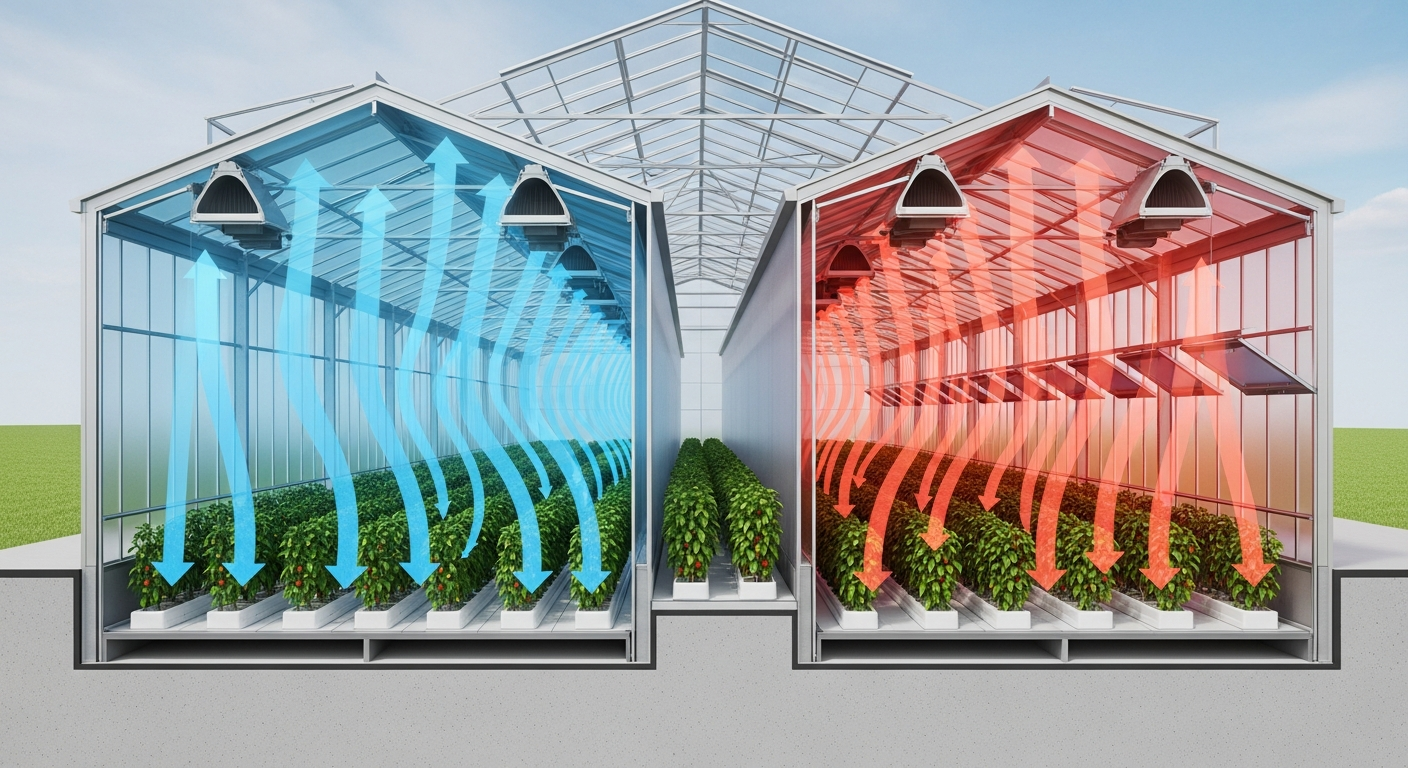 The impact of greenhouse vent size on cooling efficiency