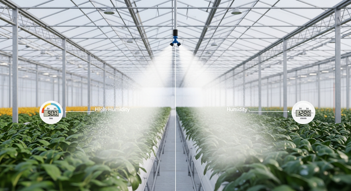 The impact of humidity on the effectiveness of misting systems