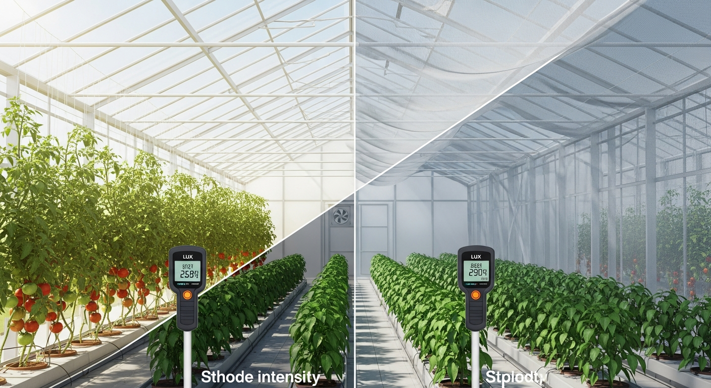 The impact of shade cloth on greenhouse light intensity