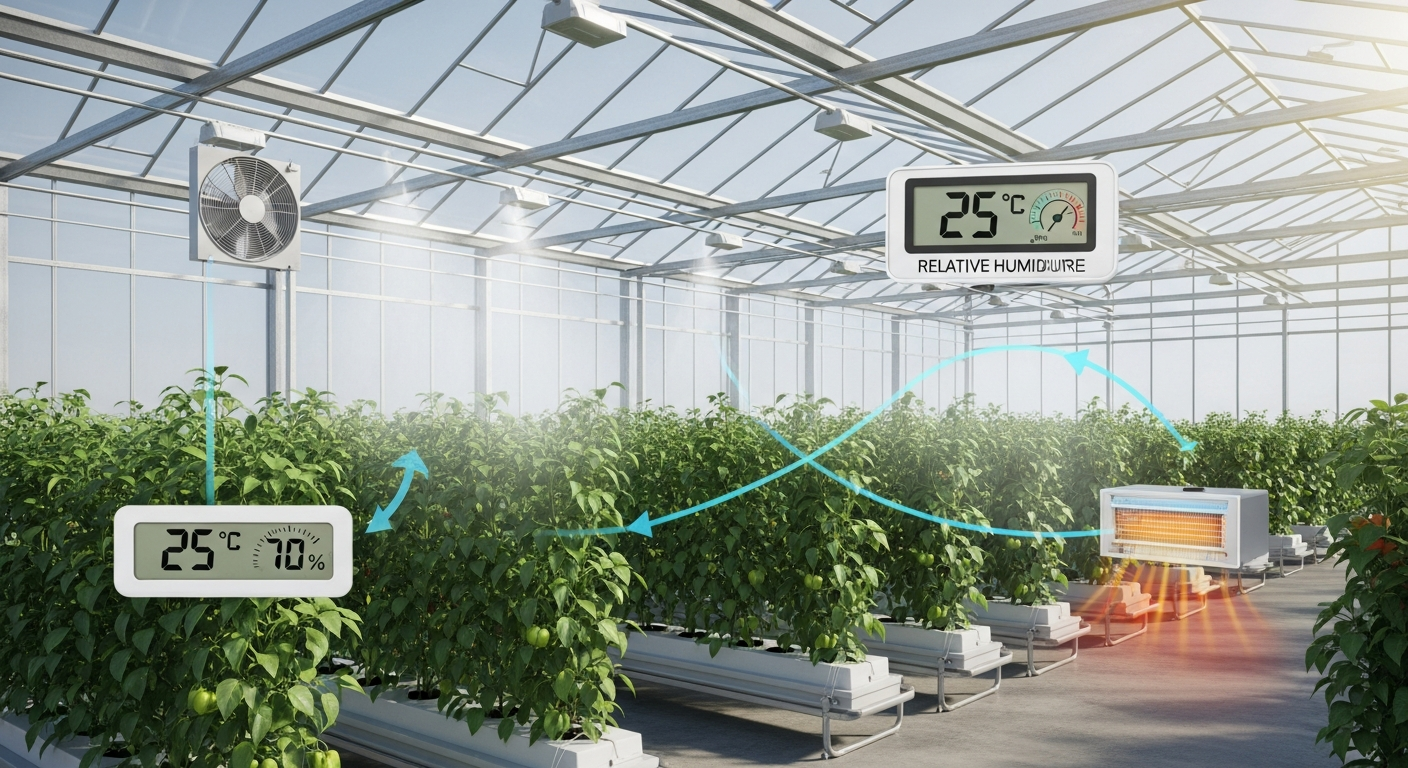 The Relationship Between Relative Humidity and Temperature in Greenhouses