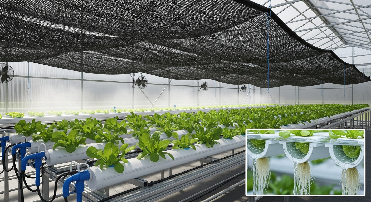 Using shade cloth to prevent algae growth in hydroponic systems