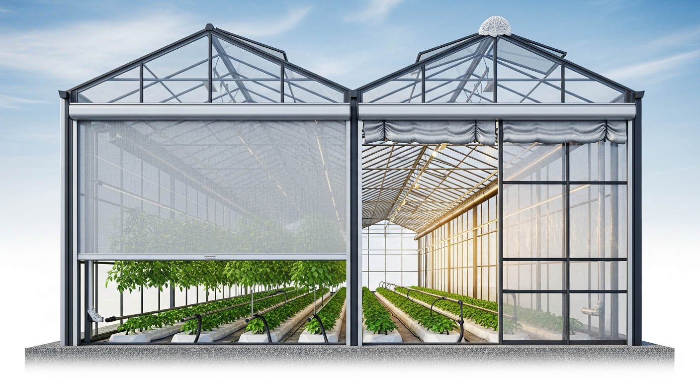 Using thermal screens for both shading and heat retention