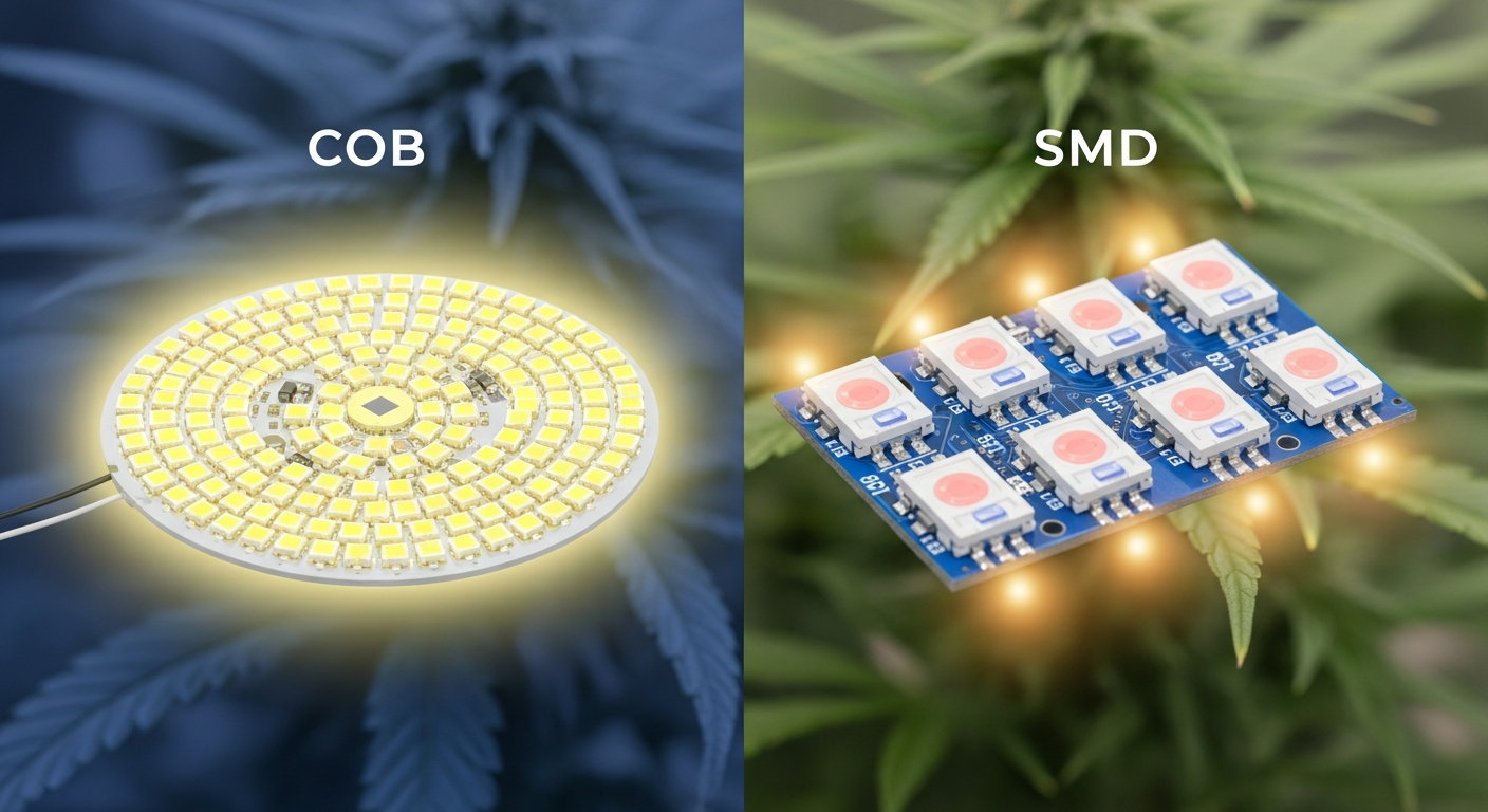 Comparing COB vs. SMD LED Technologies: A Technical Overview for Growers