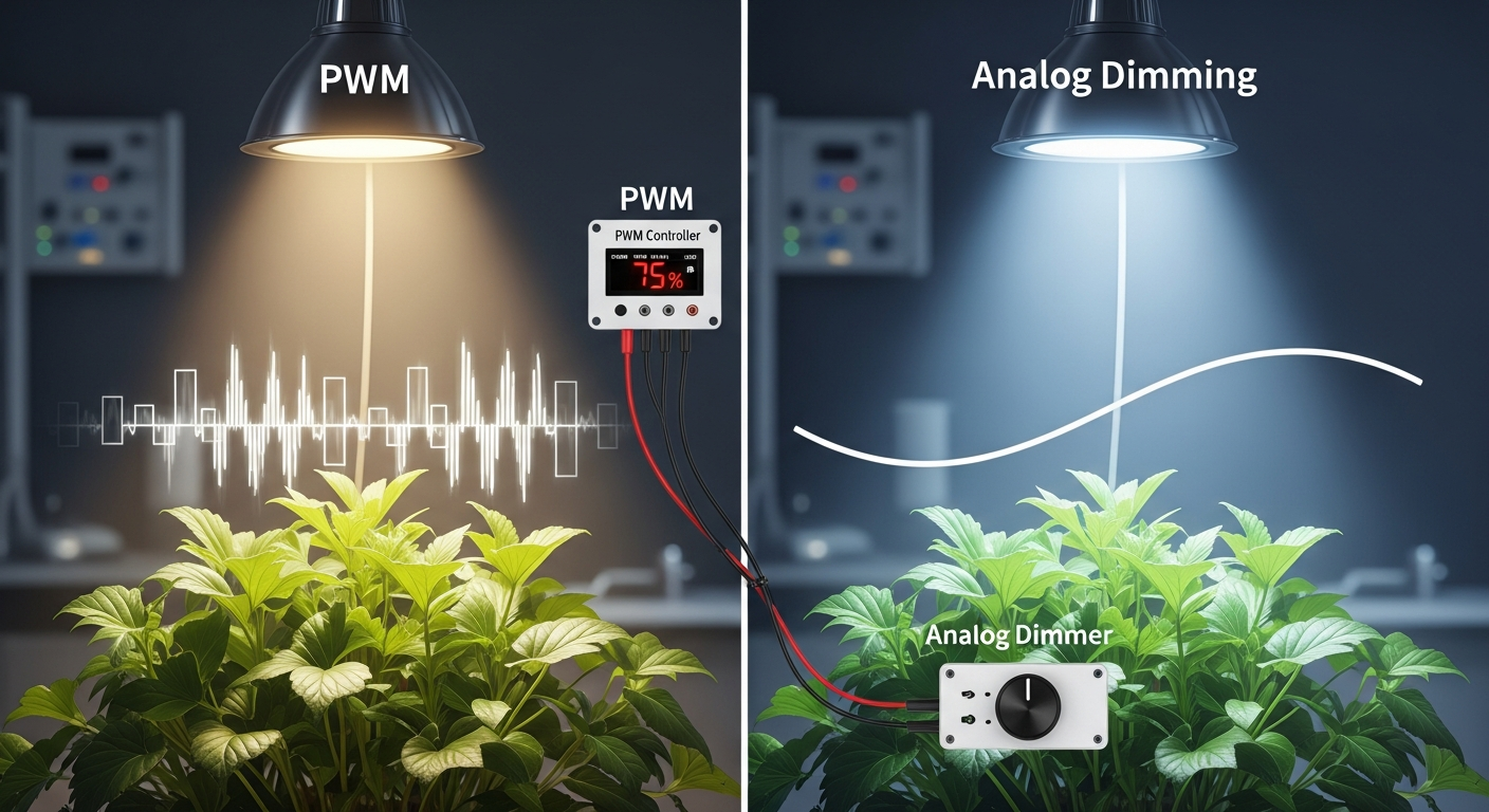 Comparing PWM vs. Analog Dimming Protocols in Grow Light Systems