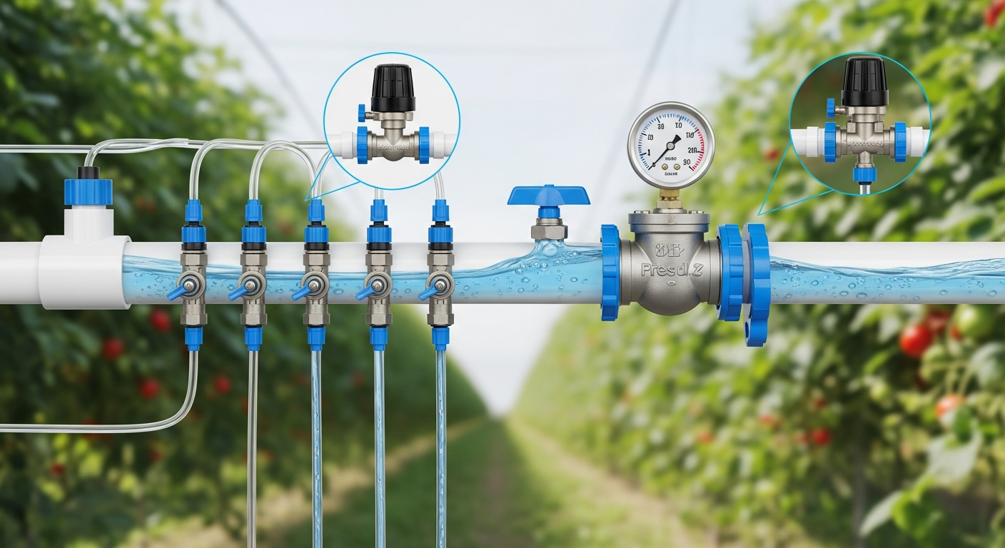 Implementing Flow Control and Pressure Regulation in Fertigation Networks