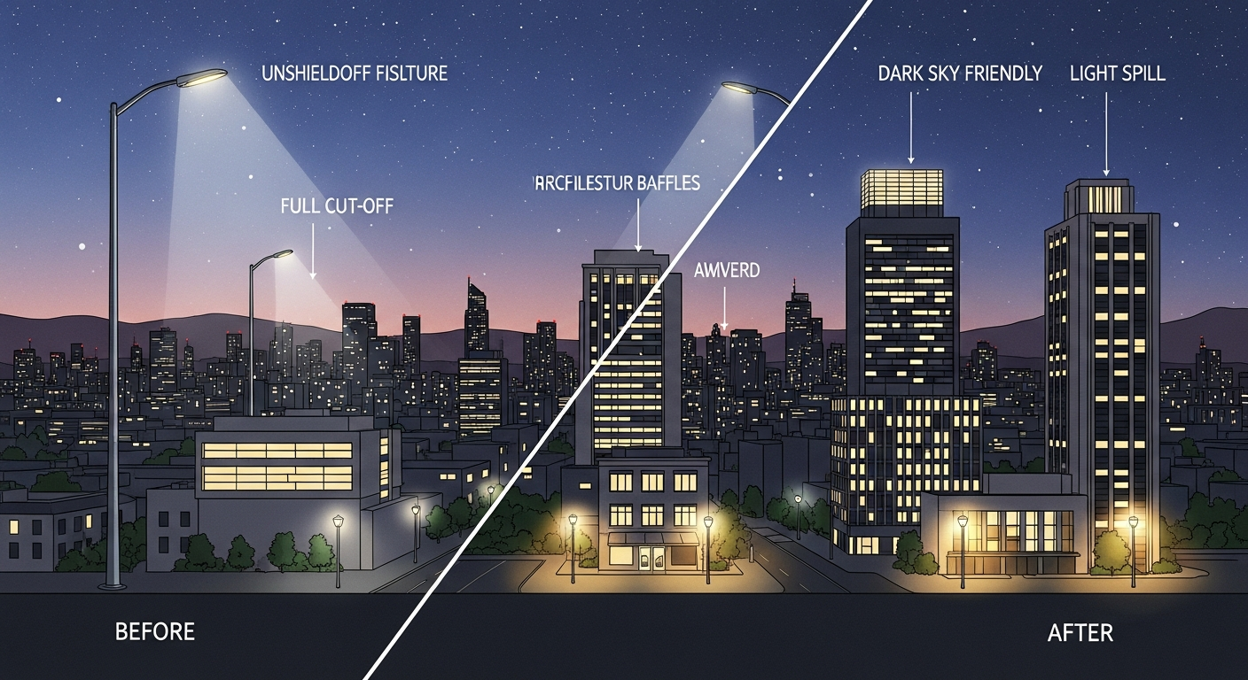 Managing Light Pollution: Techniques for Shielding and Reflecting Stray Light