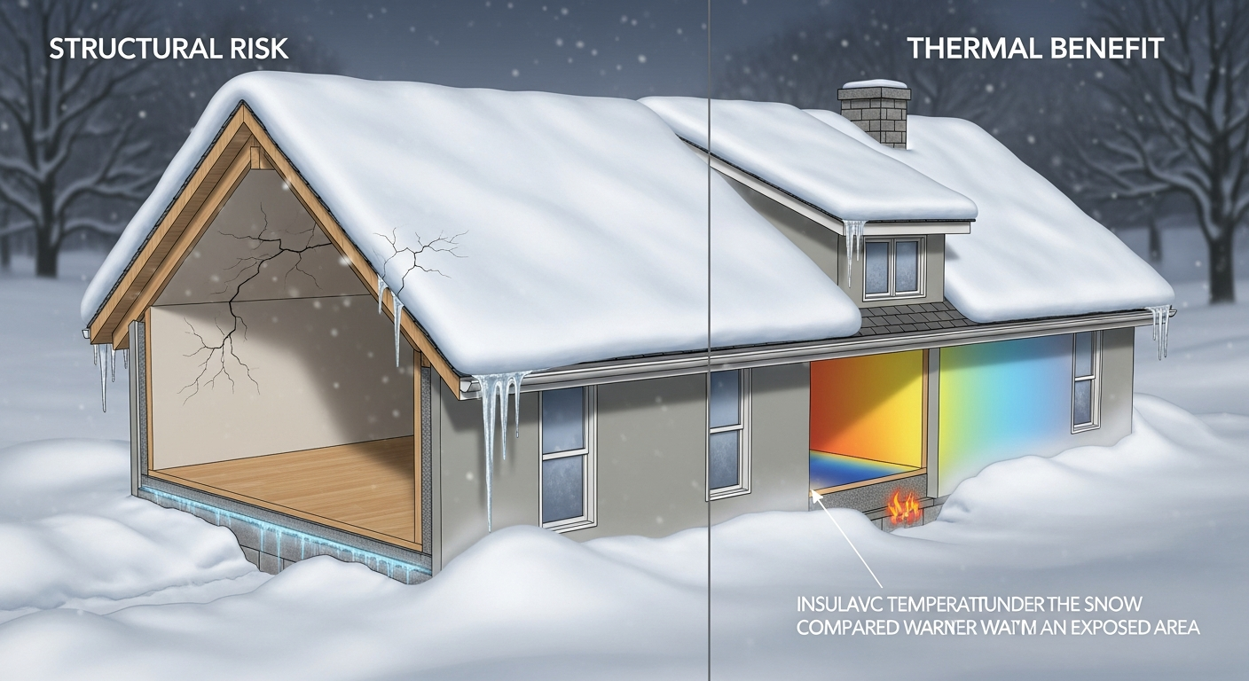 The Insulating Power of Snow: Structural Risk vs. Thermal Benefit